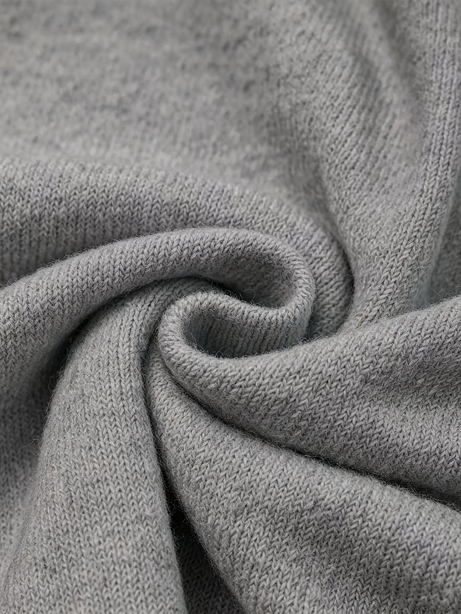 Spring Autumn Solid Color Round Neck Button Sweater Open Cardigan, Loose Casual Fashion Versatile Jacket, Soft Comfortable Elegant Women'S Top - Dark Gray