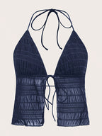 Women'S Fashion Elegant Casual Mesh Cami - Navy Color
