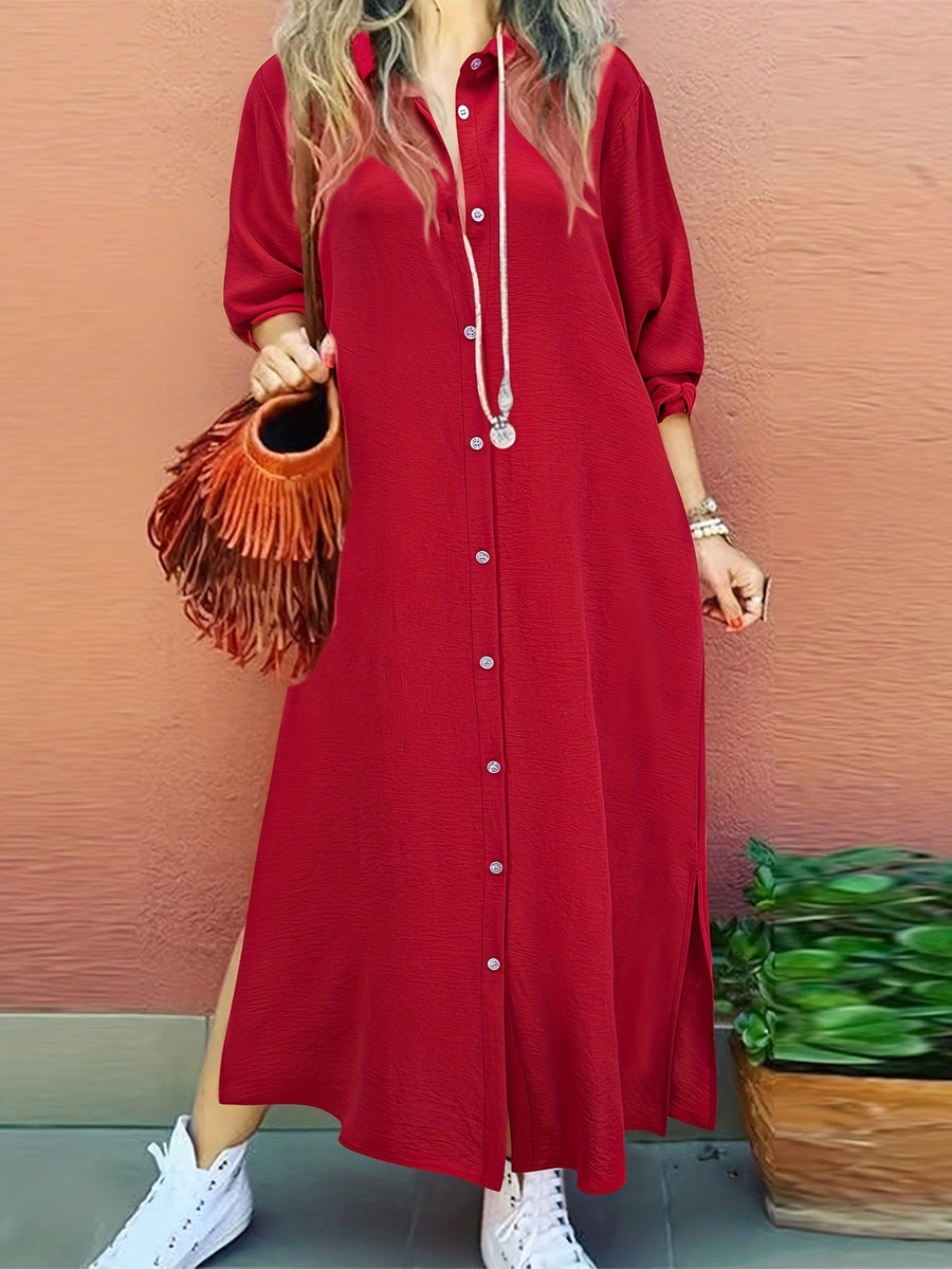 Fashion Women's Shirt Dress, Dress - Red