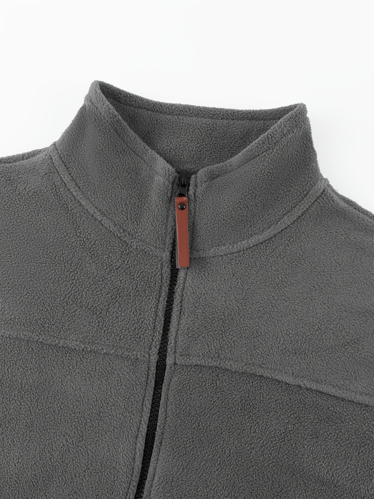 Men's Knitted Zip-Up Cardigan, Autumn/Winter Men's Jacket, Small Stand-Up Collar Design, Can Be Worn Alone or as a Layering Piece, Two-in-One Design with Pockets, Simple and Versatile, Men's Warm Sweater Cardigan - Grey