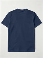 2pcs Set of Men'S Solid Color T-Shirts, Summer Classic Henley Shirts, Suitable for Casual Wear - Navy Color