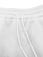 Lazy Atmosphere Women'S Fleece-Lined Sweatpants, Loose Straight Fit, Warm And Non-Porous Casual All-Match Autumn Winter Trousers - White