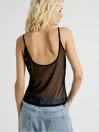 Women'S Fashion Sheer Cami - Black
