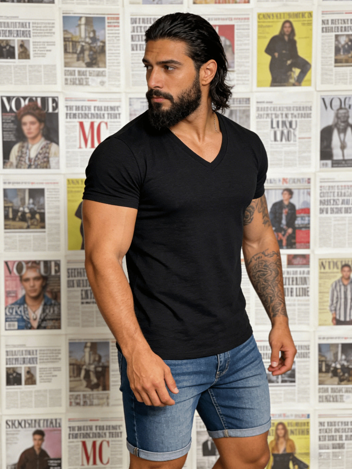 2pcs Set Men'S Summer Pure Short Sleeve T-Shirts Trendy Versatile Fresh Breathable Soft Outerwear - Mixed Color 3