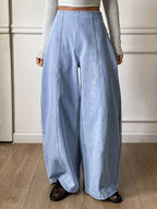 GILIPUR Women's Korean Style Loose Fit Casual Jeans, Small Size - Blue