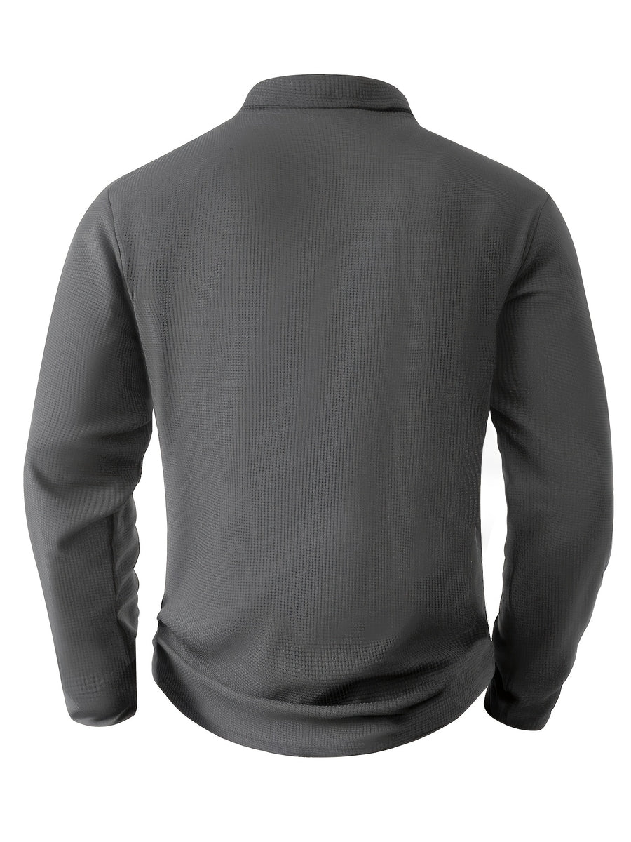 Men's Color-Block Hoodie, Casual Loose-Fit New Spring/Autumn Sweatshirt, Men's Sporty Outdoor Top Jacket - Dark Gray