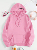 Disney Women Cute And Silly Angel Graphic Hooded Sweatshirt, Casual Fashion Jacket, Shirt Top, 2026 New Daily Versatile Autumn And Winter Women Clothing - Pink