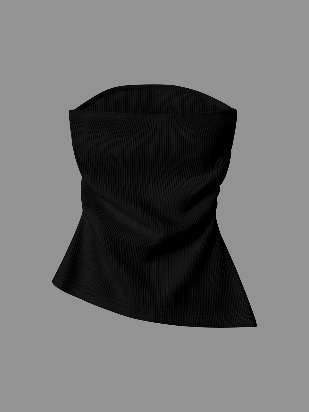 European And American Style Women'S Tube Top, New Pleated Slim-Fitting Split Hot Style Sleeveless Vest for Spring, Summer And Autumn - Black