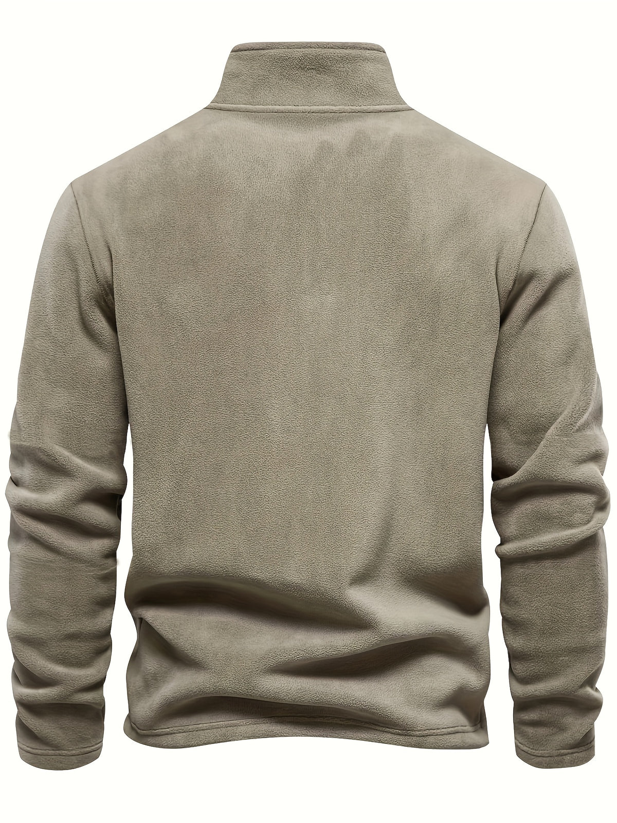 Men'S Winter Base Layer Outer Wear Comfortable Fleece Warm Stand-Up Collar Long Sleeve Sweatshirt 5pcs Set - Khaki + Khaki + Khaki + Khaki + Khaki