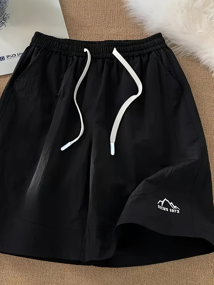 2026 Summer New American Minimalist Casual S Shorts, Outdoor Quick-Dry Knee-Length Pants, Lightweight Breathable Loose Comfortable Beach Shorts - Black
