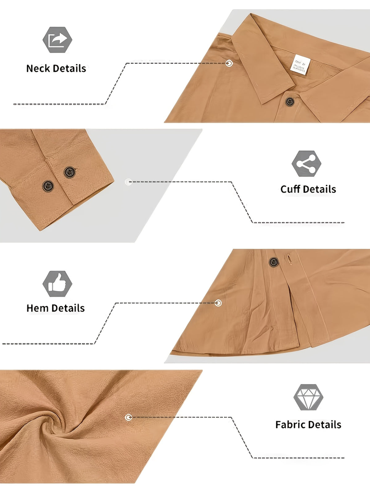 Spring/Autumn Men'S Henley Shirt Linen Long Sleeve, Comfortable And Breathable Fabric, Suitable for Daily Outings, Outdoor Sports, Travel, And Vacation, Lightweight And Breathable Regular Fit with Chest Pocket And Buttoned Cuffs, Ideal for Beach - Light Brown-1