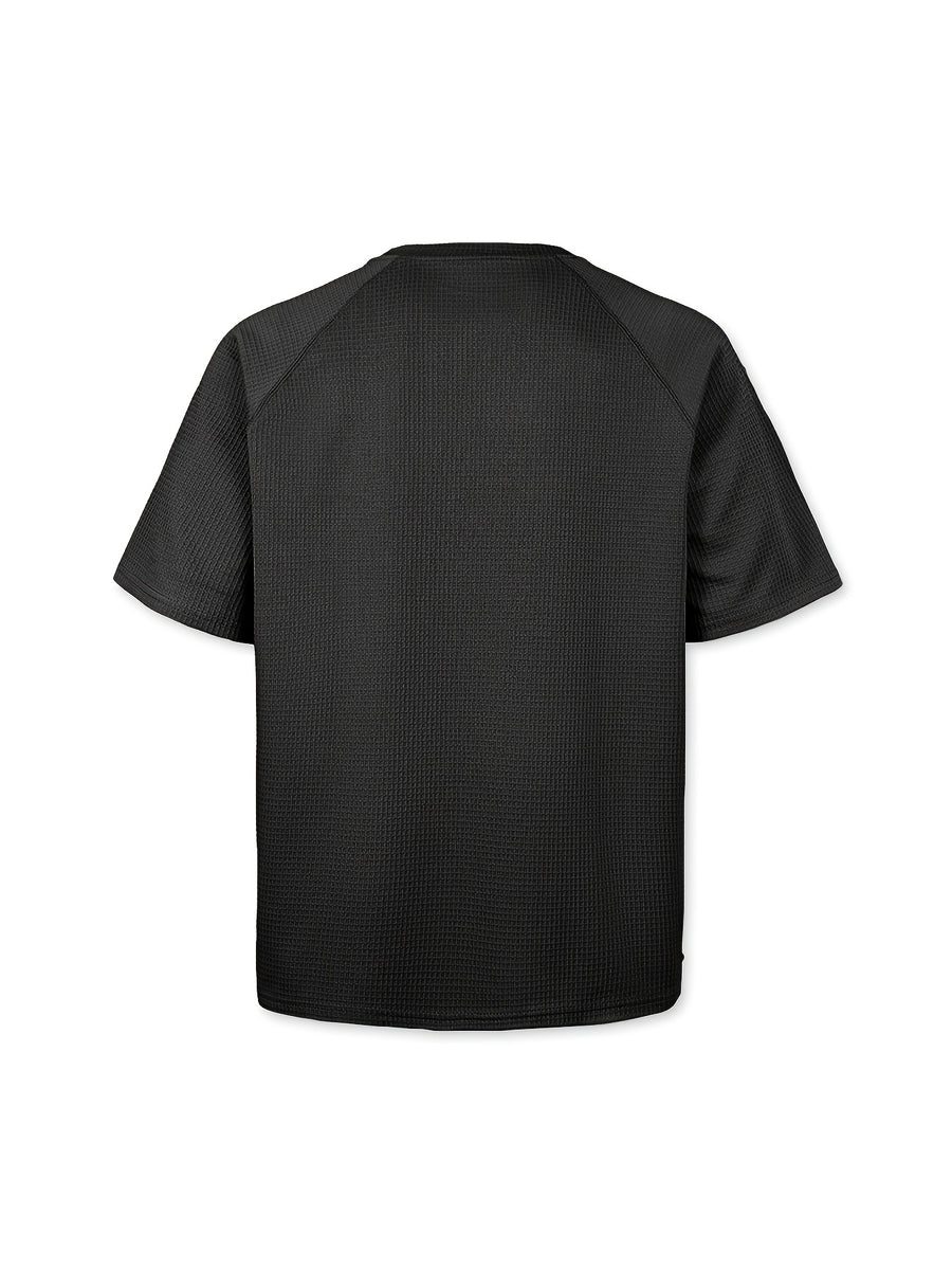 3pcs Set Men'S Waffle Knit Short-Sleeve T-Shirts, Lightweight And Breathable Crew Neck Tops. Suitable for Daily Casual Wear, Summer Vacations And Outdoor Activities. Loose Cut, Soft And Comfortable Fabric, Versatile Daily Fashion Style - White+gray+black