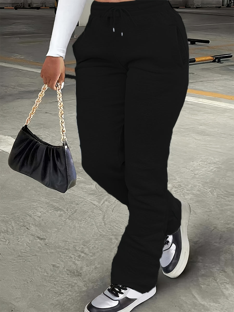 3599 Women's Sweatshirt, Y Casual Drawstring with Pockets - Black
