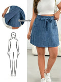 Women'S Spring Summer Fashion Casual Loose Comfortable Daily Shorts, Skort, Suitable for Vacation, Daily Commute, Made of Lightweight Fabric, with Elastic Waistband And Pocket Design, Exuding Bohemian Style, Showcasing European Summer Charm - Blue