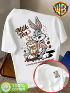 Fun English Front and Back Print, Summer Men's Pure Cotton Crew Neck Casual T-Shirt, Men's Fashion Short Sleeve, Men's Trendy Top, Loose Half-Sleeve, Comfortable, Daily, Commuting, Vacation, Premium, Couple's Style, Student Budget, Holiday - White