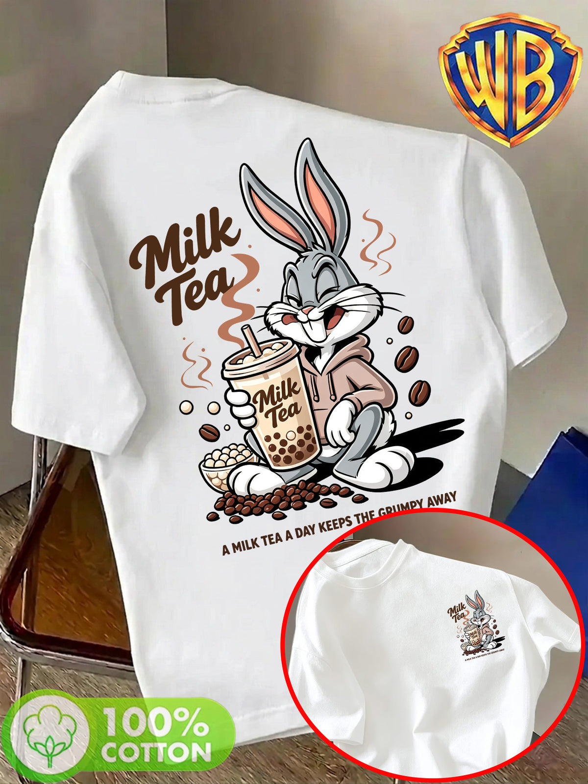 Fun English Front and Back Print, Summer Men's Pure Cotton Crew Neck Casual T-Shirt, Men's Fashion Short Sleeve, Men's Trendy Top, Loose Half-Sleeve, Comfortable, Daily, Commuting, Vacation, Premium, Couple's Style, Student Budget, Holiday - White