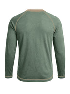 Cross-Border New Men'S Long Sleeve Round Neck T-Shirt, Outwardly Oriented Western Men'S Clothing Color-Blocked Top Base Layer - Green