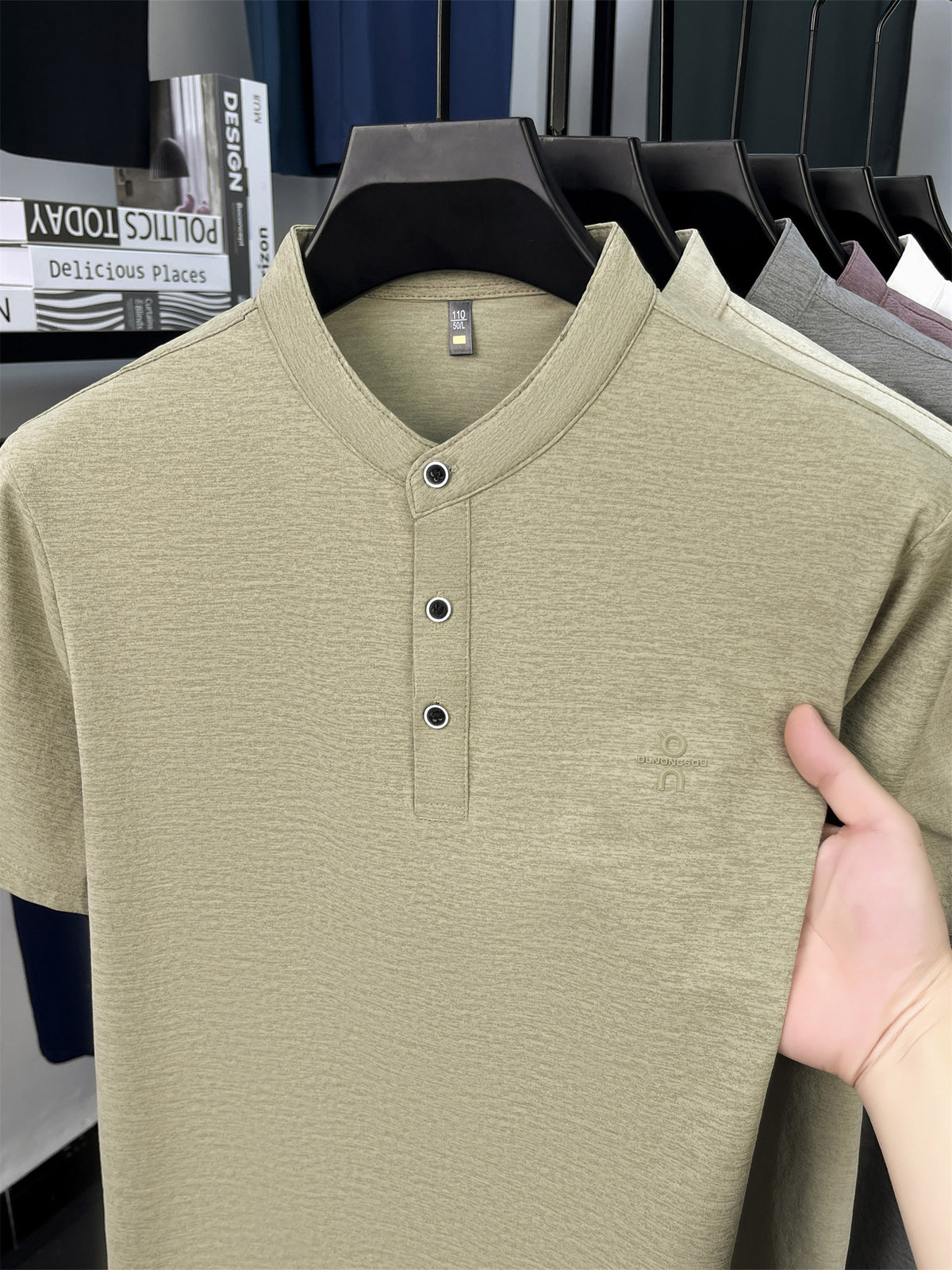 [Pearson OBM] Men'S T-Shirt New Short Sleeve Polo Shirt Stand-Up Collar Easy Business Casual Premium Top Dongli - fern green