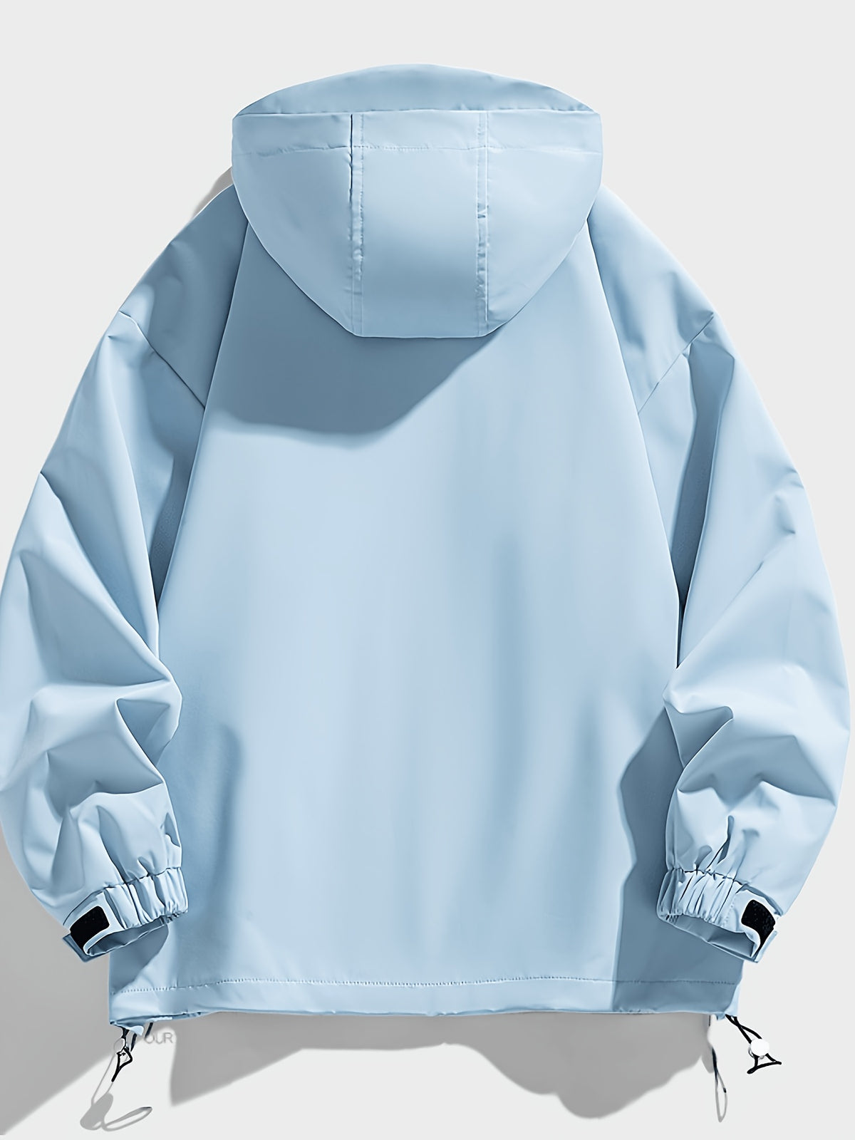 Men'S New Jacket Coat Spring Autumn Casual Jacket Sports Outdoor Zipper Pocket, Hooded Design Casual Outdoor Coat - Light Blue