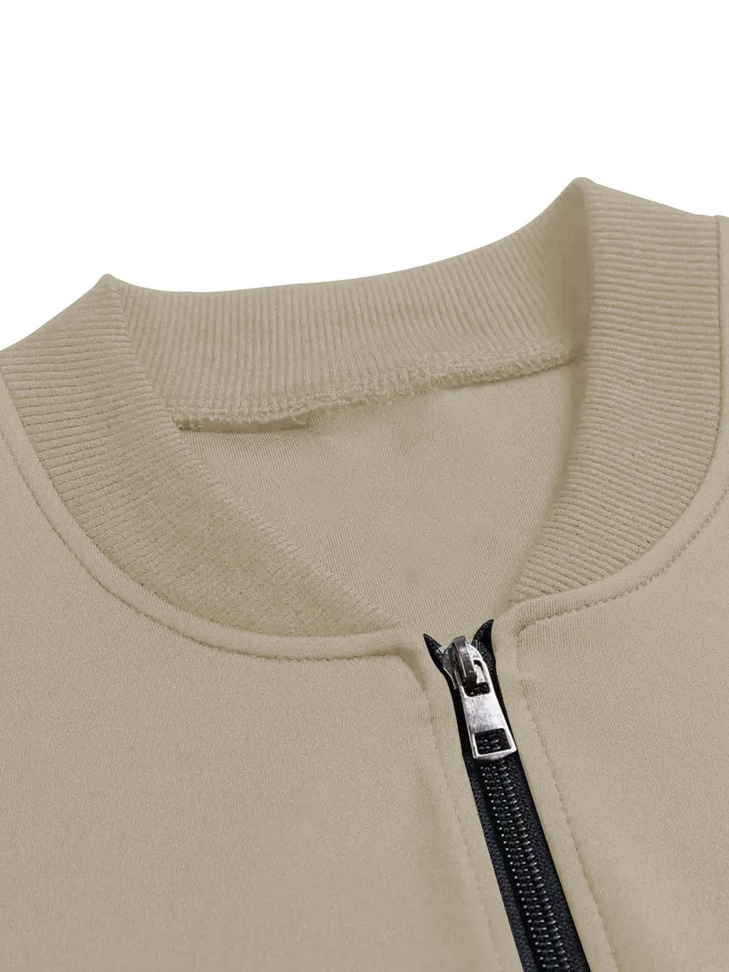 Slim-fit Versatile Men's Jacket, Featuring a Simple Handwritten Pattern, Men's Zip-up Jacket, Comfortable Casual Style, Suitable for Outdoor Activities - Khaki