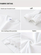 Spring And Autumn New Trendy Printed Long-Sleeve T-Shirt for Men, Heavy-Weight Casual Loose Breathable Outdoor Sports Top - White