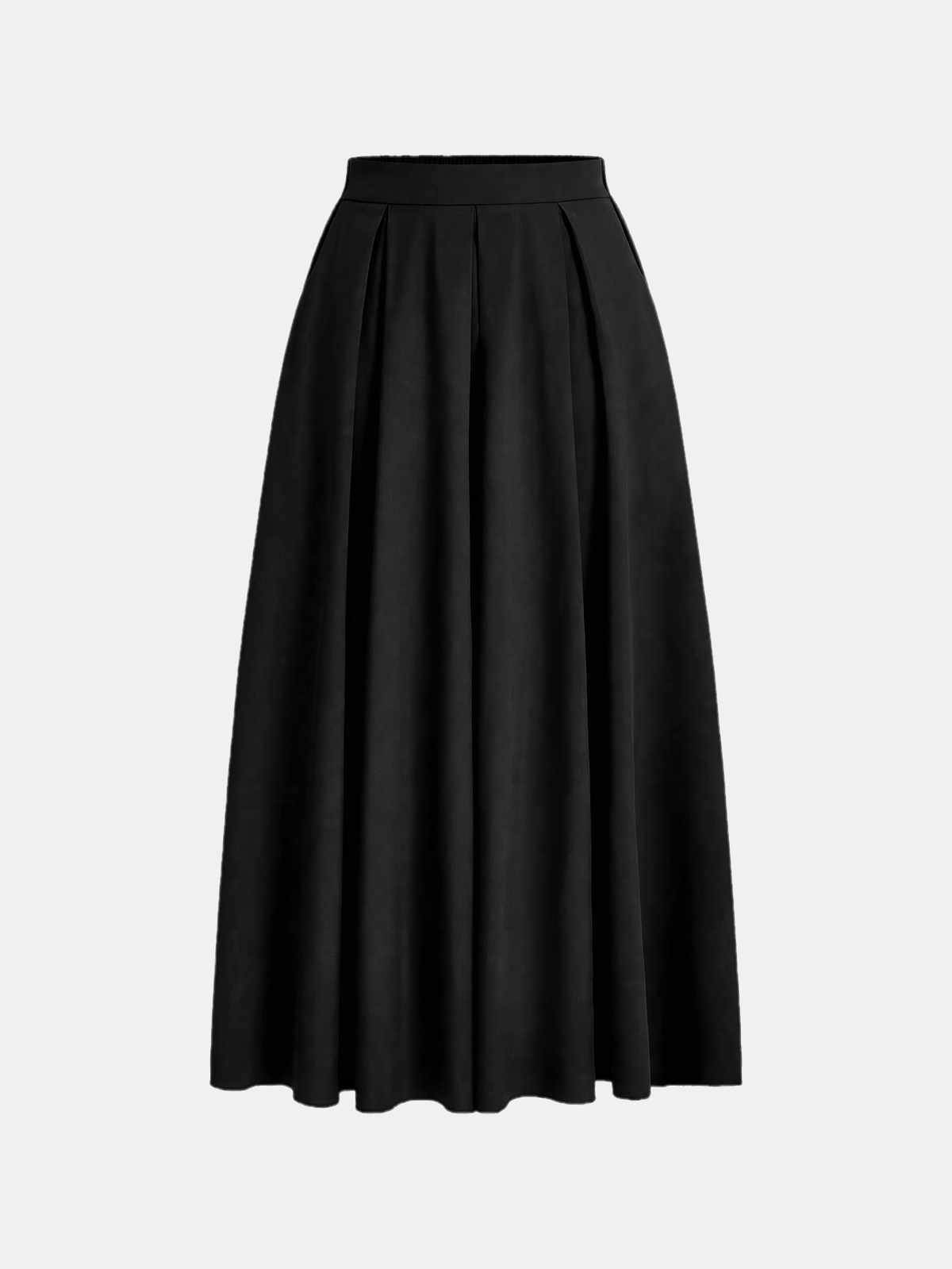 Women'S Solid Color Long Skirt | Casual High-Waist A-Line Skirt with Flowy Design for All Seasons - Black