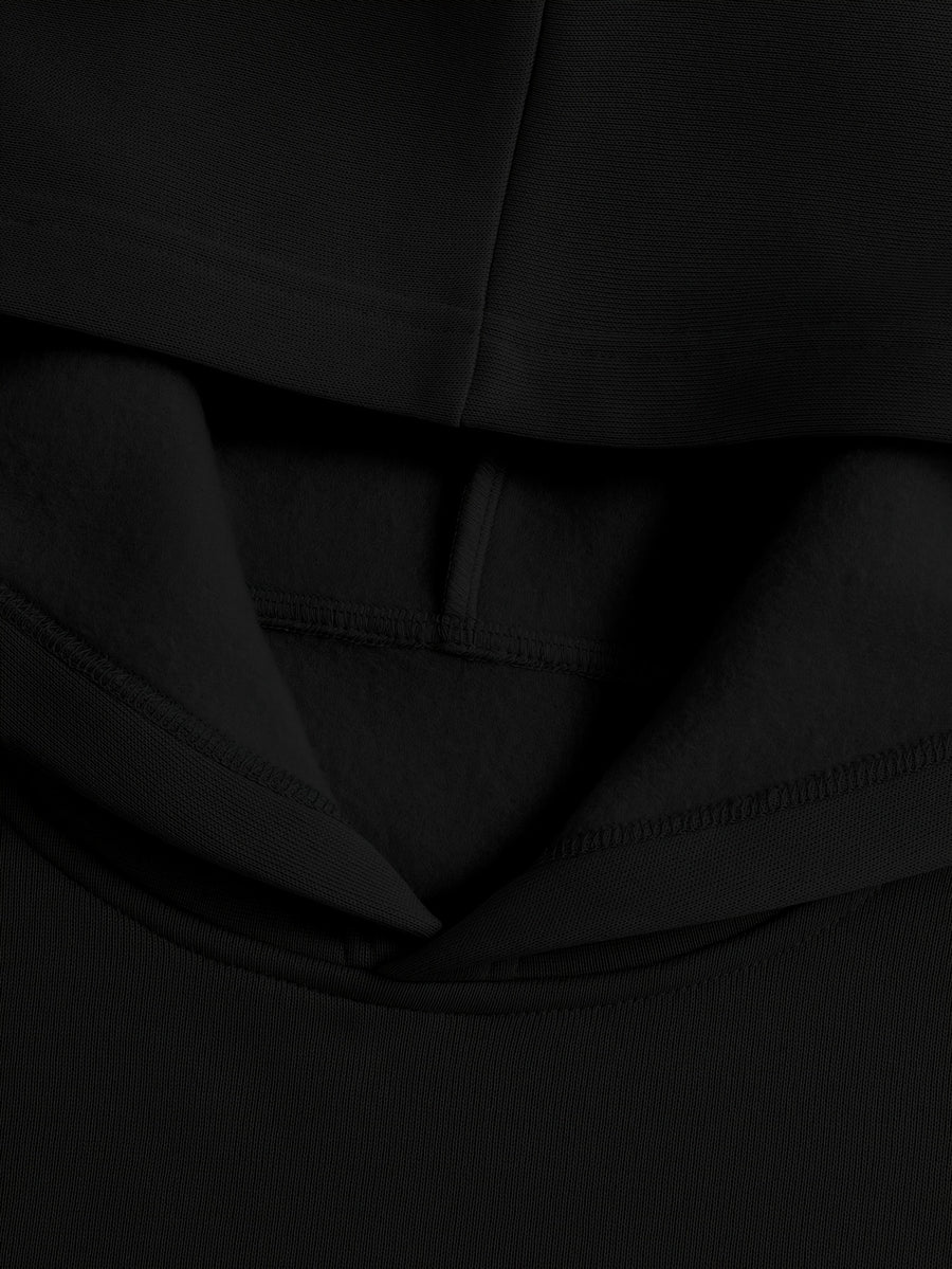 D92 - A Women'S Hooded Sweatshirt, Trendy Creative Letter Pattern Print, Beautiful Fashionable Loose Autumn And Winter New Versatile Casual Sweatshirt, Women'S Clothing, Solely Tops/No Bottoms - QHH4089 - Black
