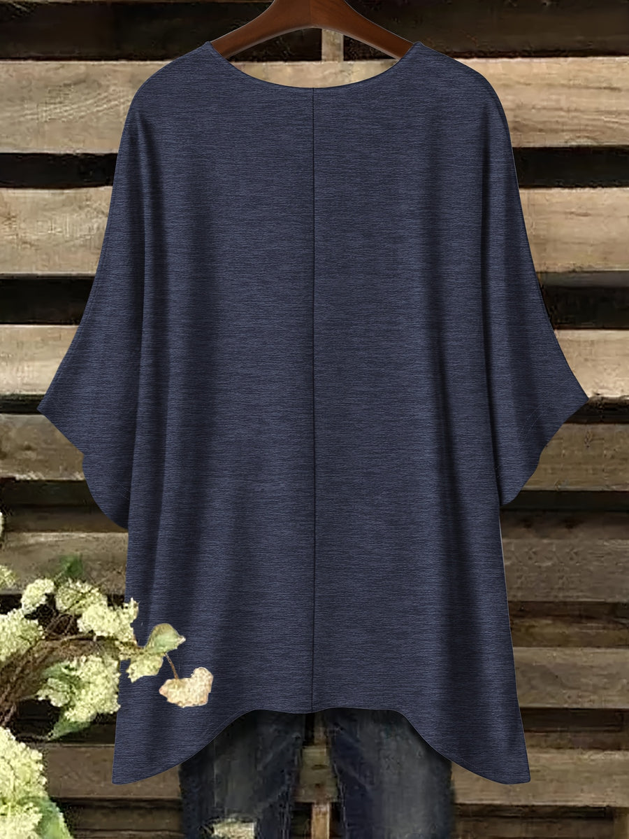 Plus Size - Plus Size - Fashionable New Polo with Buttons, Women'S Plus Size Short Sleeve T-Shirt, Unique Short Sleeves, Stylish Casual Women'S Wear, Loose Fit Clothing, Additions Not Included - Navy Color