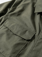 Men'S Jacket Unisex Fashion Street Jacket, Styling: This Jacket Is Suitable for Spring, Autumn, And Winter, Multi-Pocket Casual Jacket. Simply Pair with Faux Denim And Basic T-Shirt for Casual Look - Olive Green