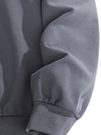 Men'S Crew Neck Sweatshirt, Spring And Autumn Printed Pullover Top, Youth Loose Casual Versatile Long Sleeve Base Shirt - Dark Gray