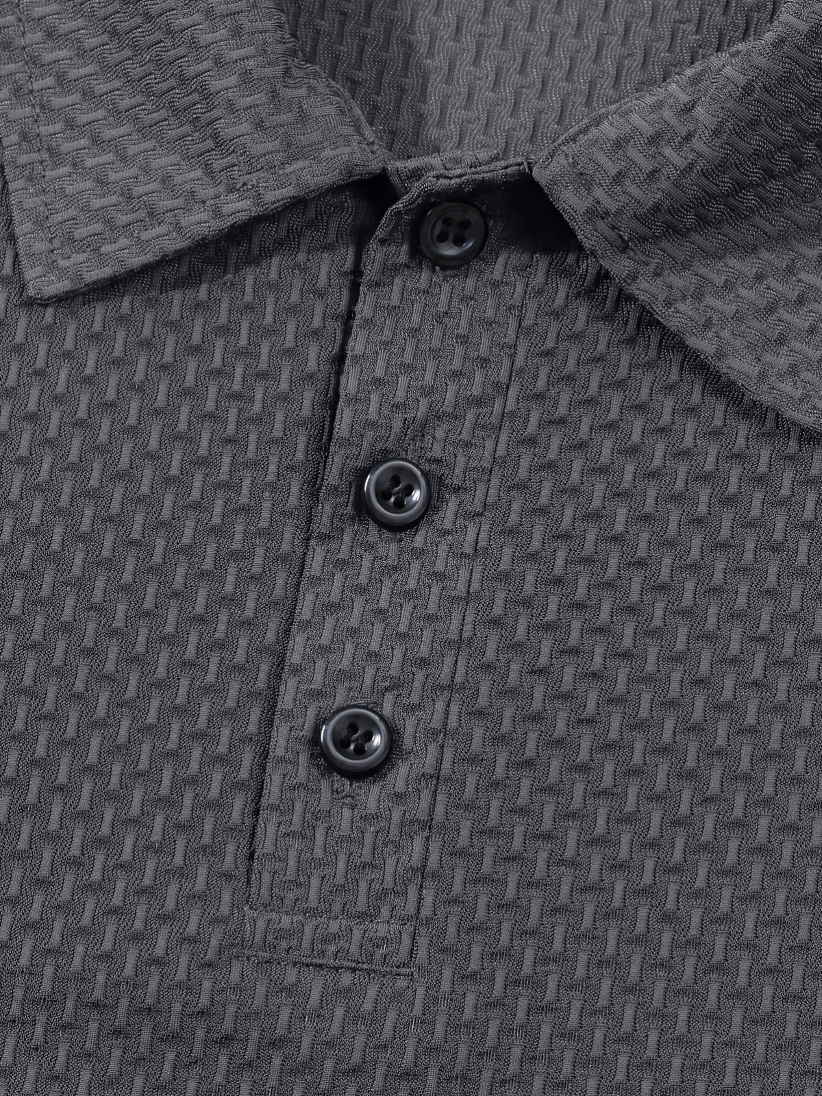 Summer Shirt, Breathable Daily Wear Quick- Fabric Business Casual Short Sleeve with Collar and Button Details, Comfortable and Breathable Micro-Texture Shirt for Casual Attire - Dark Grey 1