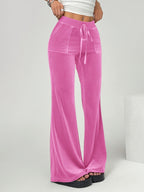 Spring/Summer Directional Women'S Solid Color Flared Pants - Rose Red