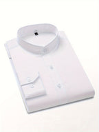 New Fashion Casual Stand Collar Long Sleeve, Smart Casual - White