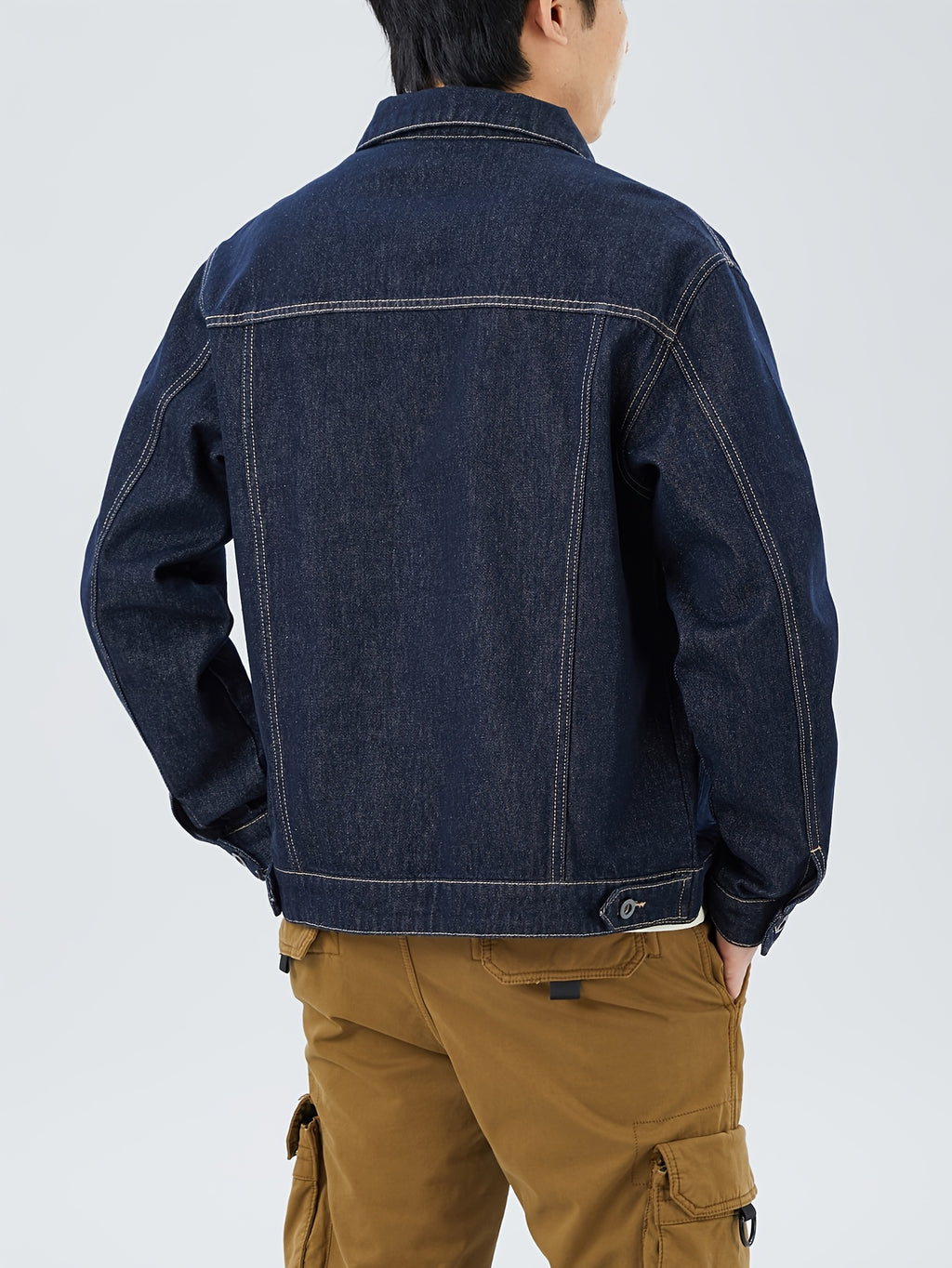 Men'S Classic Denim Jacket - Navy Color