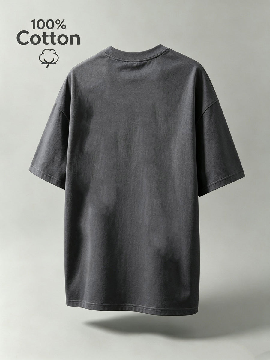 New Summer Cartoon Men's Casual Sport Fitness Pure Cotton Short-Sleeve Shirt, Moisture-Wicking and Sweat-Absorbing, Comfortable for Casual Streetwear and Outdoor Sports Fitness - Grey