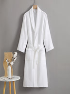 Hotel Pure Thickened Waffle Style Couple Bathrobe, High-End Sleeping Robe, Absorbent Quick Drying Yukata, Men'S And Women'S Sleeping Robe, Homestay Beauty SPA Yukata - White