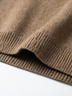Men'S Faux Two-Piece Shirt Collar Knit Sweater, Commute Style Instant Shape, No Extra Prints, Texture-Driven Quality, Business Casual Dual Compatibility - SINBOS - Coffee Color