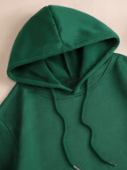 Men'S Casual Pullover Hoodie, Retro Wave Patchwork Print Oversized Drawstring Kangaroo Pocket Sweatshirt, Casual Wear And Gift - Blackish Green