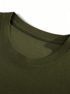 Versatile Summer Casual Small Waffle Grid Cool Short-Sleeved T-Shirt 4pcs Set - Military Green+Medium Gray+Black+White