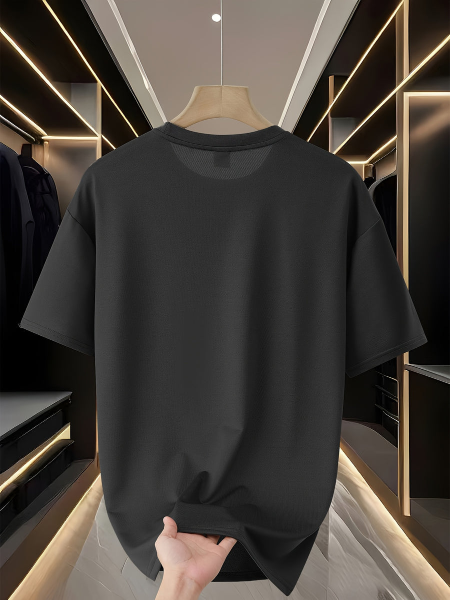 Custom T-Shirts / - "My T-Shirt, My Choice" Design Your Own with Text//Logo Suitable for Team Uniforms, Music Festival Outfits, Gifts for Him, Short Sleeve Round Neck Loose Fit Machine Washable T-Shirt - Black