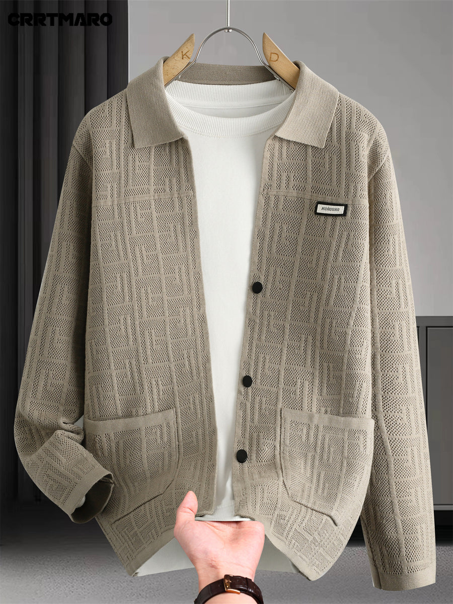 Men's Pullover Sweater, Warm Long Sleeve Casual Top for Fall and Winter - Khaki