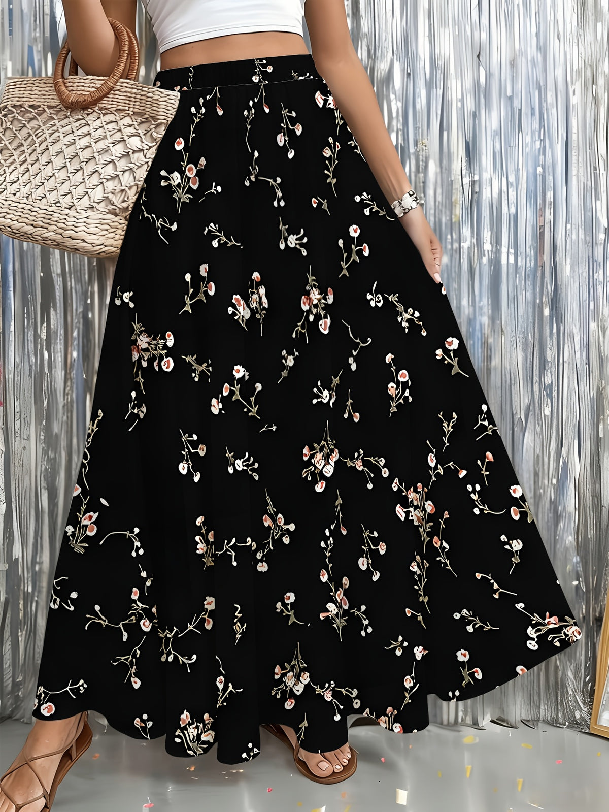 Womens Skirt with Pockets Featuring Blue Butterfly Pattern, Suitable for Beach, Garden, Party, Casual Outing, Light And Airy, Summer Fashion, Festival Wear - Mixed colors