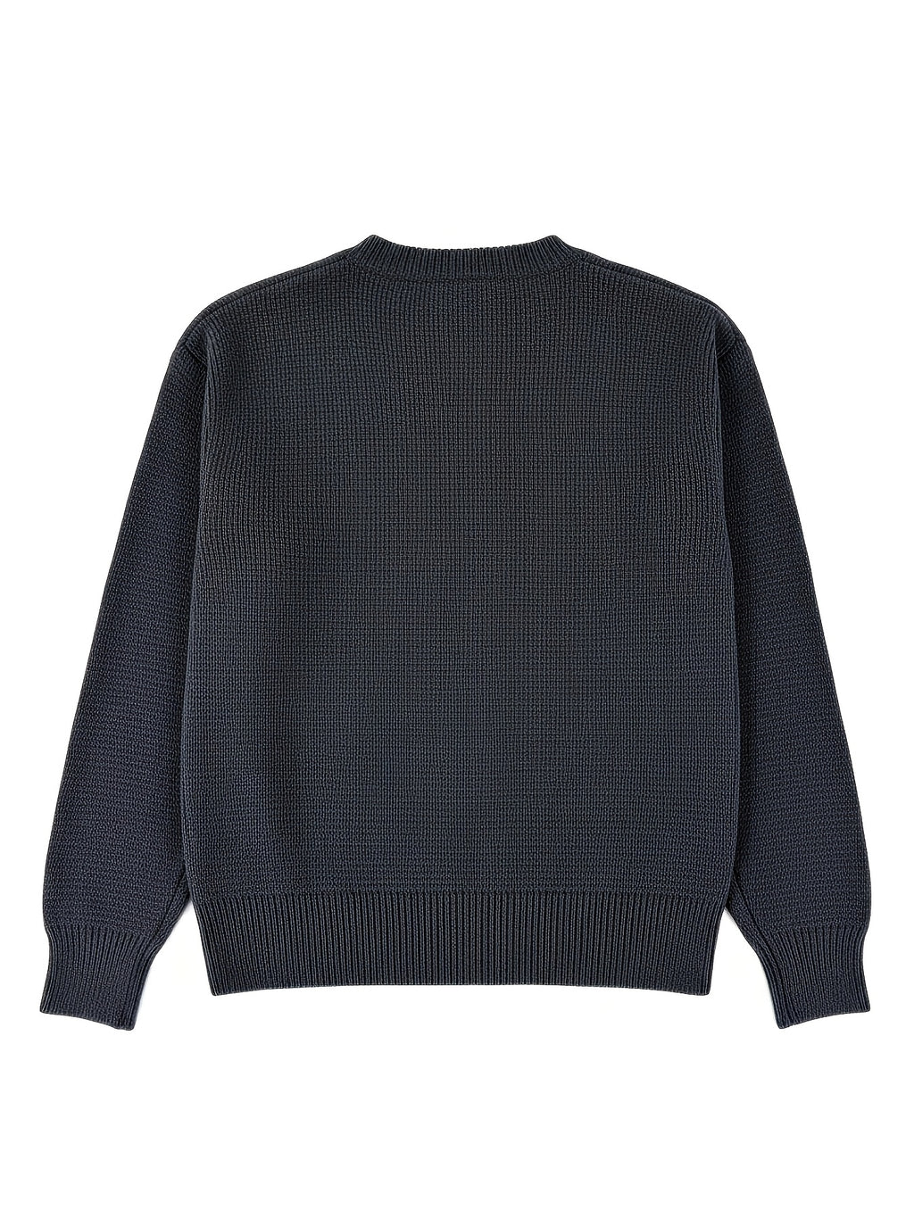OBM Premium Gray Round Neck Short Knit Cardigan Men'S Fall Winter Loose Lazy Style Single-Button Soft Versatile Casual Sweater Coat - Dark Gray