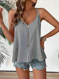 8341 Women's Adjustable Striped Vest - Black