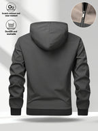 Men'S Versatile Fashion Casual Hooded Zip-Up Cardigan Sweater Jacket WJ5748 - Dark Gray