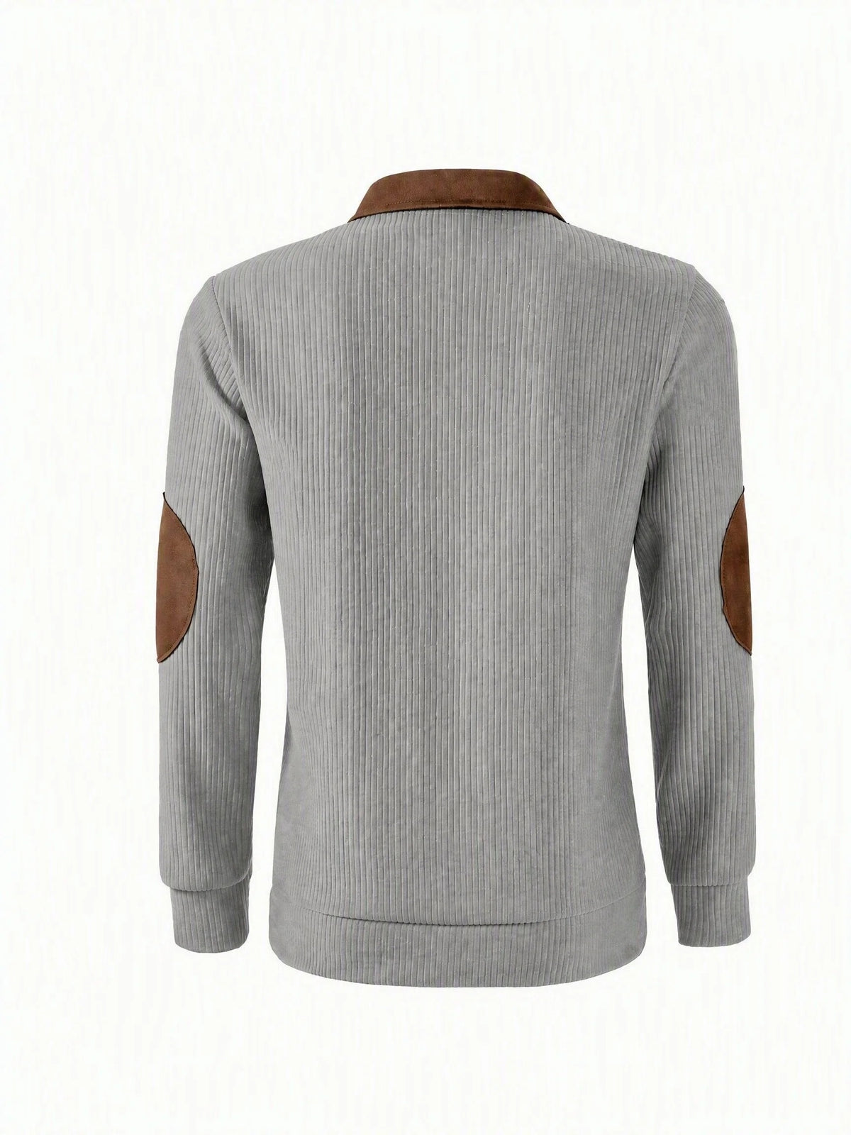New Christmas Men's Autumn/Winter Brushed Ribbed Cable Knit Sweater, Casual Color-Block Long Sleeve Patchwork Plush Sport Henley Zip-Up Top - Dark Gray