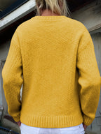 Women'S Thick Needle Sweater, Suitable for Autumn And Winter, Casual Warmth, Elegant And Versatile, Ideal for Holiday Parties. Long-Sleeved Shirt - Lemon Yellow