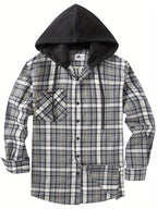 Men's Hooded Sweatshirt - Grid 3