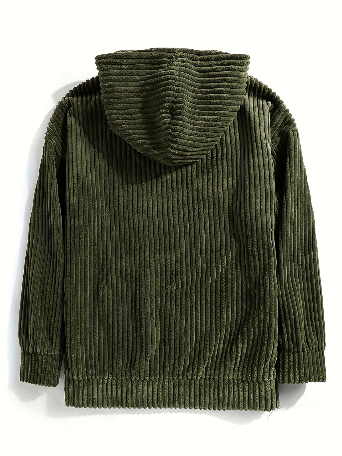 Men'S Hooded Sweatshirt - Loose Fit Pullover Hoodie, Long Sleeve Casual Sweater for Everyday & Formal Wear, Classic Hooded Sweatshirt for Men, Comfortable Clothing, Textured Fabric, Relaxed Fit Clothing - Olive Green