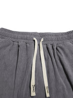 Women'S Corduroy Straight-Leg Pants for Autumn And Winter - Featuring a Drawstring Elastic Waistband, Back Pocket Design, Stylish And Comfortable for Everyday Wear - Grey